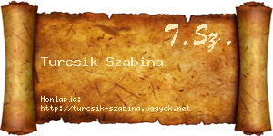 Turcsik Szabina névjegykártya